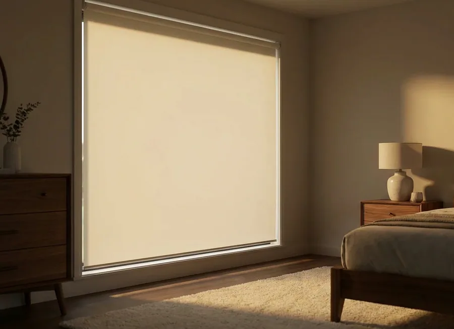 Blockout roller blinds fitted in a Midstream home
