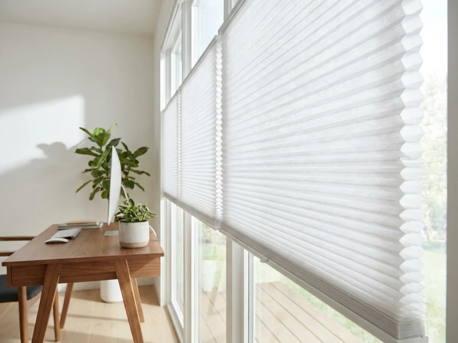 Cellular / honeycomb blinds fitted in a Midstream home