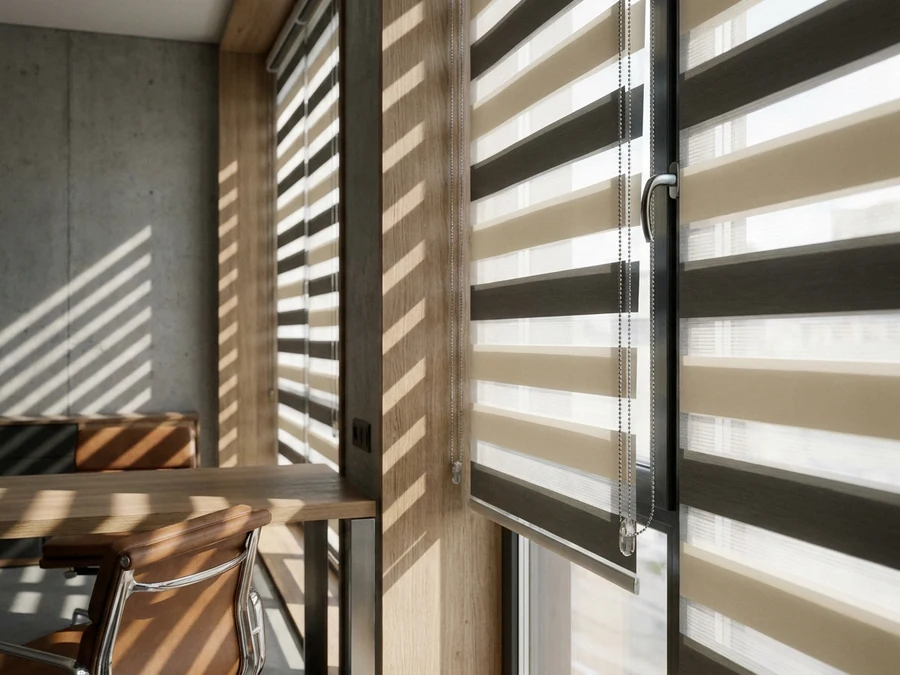 Day & night (zebra) blinds fitted in a Midstream home
